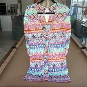Christina Multicolor Geometric Swim Coverup